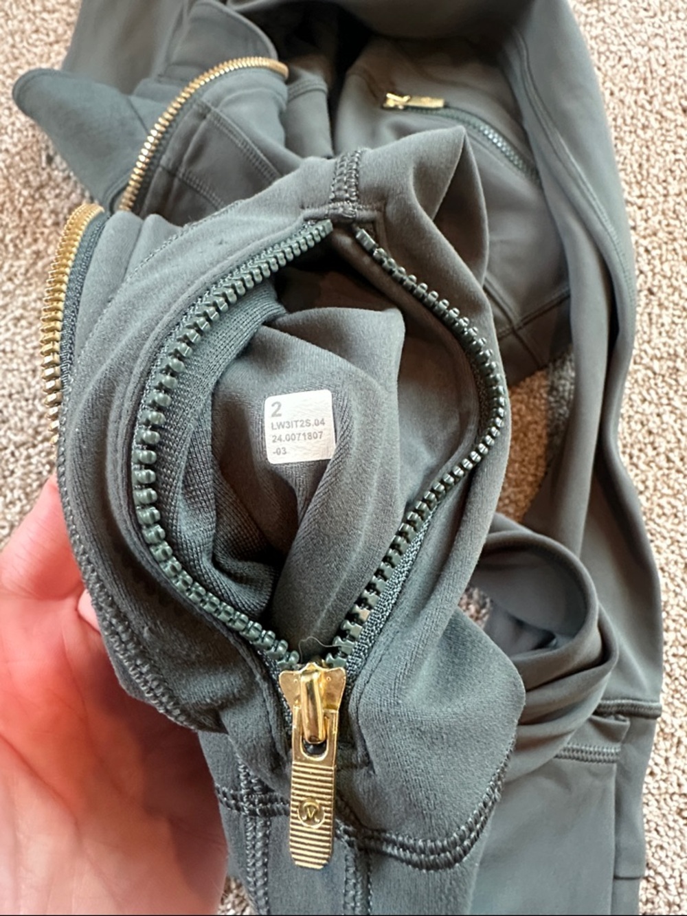 lululemon athletica Olive Green Slim Zip Bomber Jacket - Picture 4 of 4